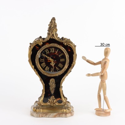 Horloge de Table O. Ferrari Bronze Doré Italie XXe Siècle