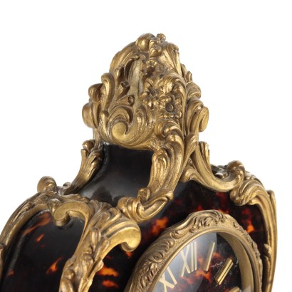 Table Clock O. Ferrari Gilded Bronze Italy XX Century