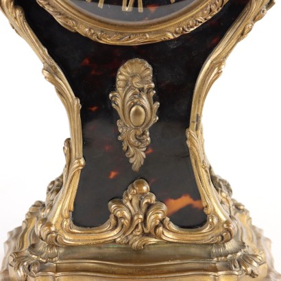 Table Clock O. Ferrari Gilded Bronze Italy XX Century