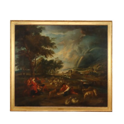 L'Arc en Ciel J. Jordaens Attr. Huile sur Toile École Nord-Européenne