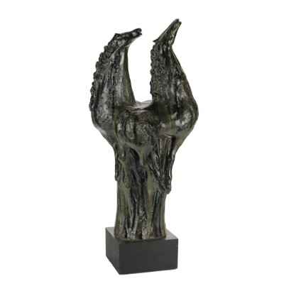 antiquariato, scultura in ceramica, antiquariato scultura in ceramica, scultura in ceramica antica, scultura in ceramica antica italiana, scultura in ceramica di antiquariato, scultura in ceramica neoclassico, scultura in ceramica del 800,Coppia di Cavalli in Ceramica Smaltata