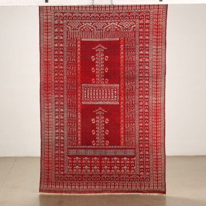 Antiquitäten, Teppich, Antiquitätenteppich, Antikteppich, Antikteppich, Neoklassizistischer Teppich, 900er Teppich, Bukhara-Teppich - Pakistan