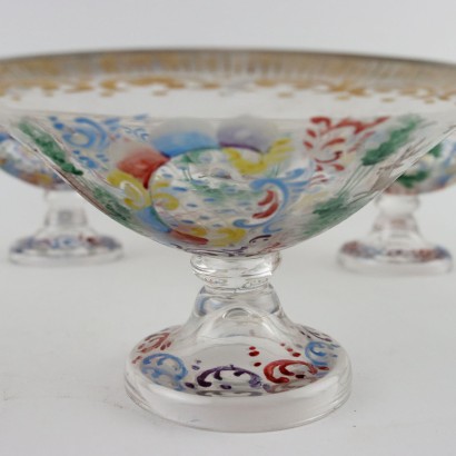 Group of 4 Glass Goblets Central Europe XX Century