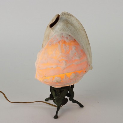 Lampe Camée Coquille Italie XIXe Siècle