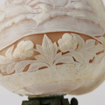 Cameo-Muschel Lampe Italien XIX-XX Jhd