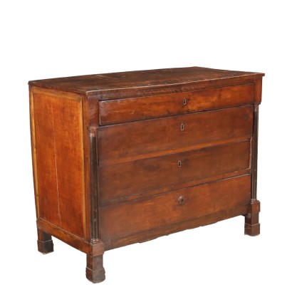 Chest of Drawers Empire Walnut Italy XIX Century