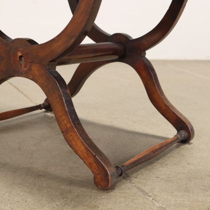 Curule Chair Empire Walnut Italy XIX Century