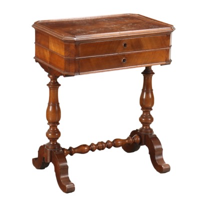 Working Table Umbertino Style Walnut Italy XIX Century