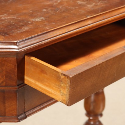 Working Table Umbertino Style Walnut Italy XIX Century