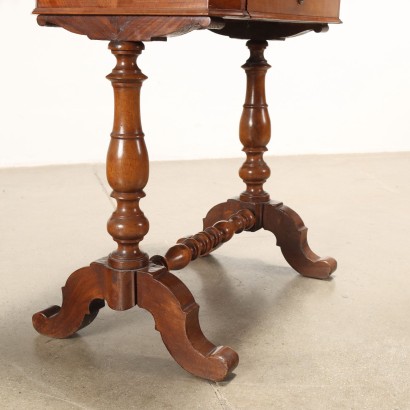 Working Table Umbertino Style Walnut Italy XIX Century