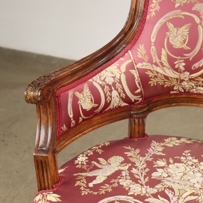 Fauteuil Style Néoclassique Hêtre Italie XXe Siècle