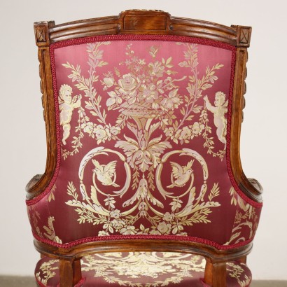 Fauteuil Style Néoclassique Hêtre Italie XXe Siècle