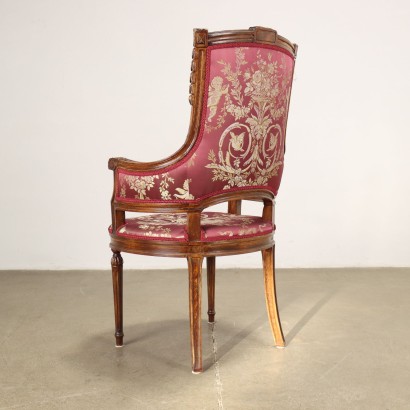 Fauteuil Style Néoclassique Hêtre Italie XXe Siècle