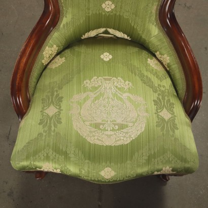 Paire de Fauteuils en Style Louis Philippe Acajou Italie XXe Siècle