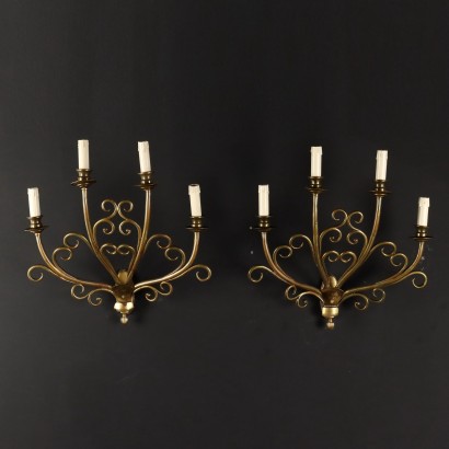 antiquariato, applique, antiquariato applique, applique antiche, applique antiche italiane, applique di antiquariato, applique neoclassico, applique del 800,Coppia di Appliques in Ottone