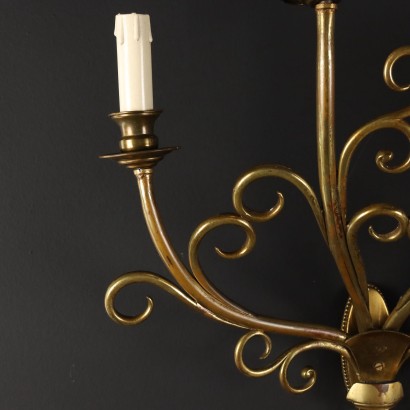 Pair of Wall Lamps Brass Italy XX Century