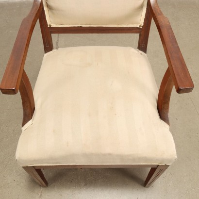 Paire de Fauteuils Art Nouveau Acajou Italie XIXe-XXe Siècle