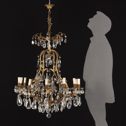 Chandelier Bronze Italy XX Century