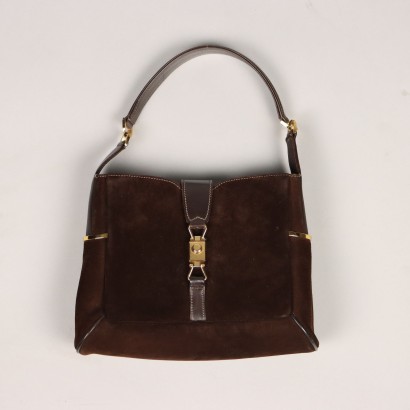 Vintage Gucci Handbag Suede Italy 1950s