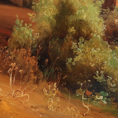 Italienische Landschaft Öl auf Karton Italien XIX Jhd
