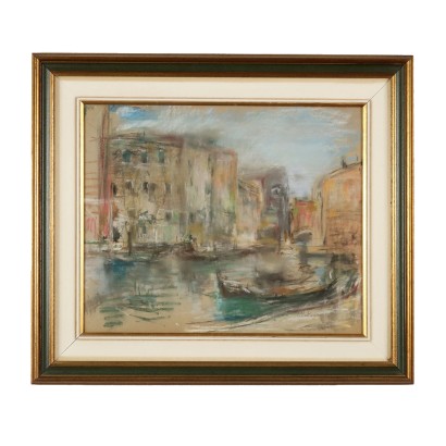 Dipinto con Scorcio di Canale Veneziano di Ezio Pa