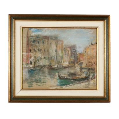 arte, arte italiano, pintura italiana del siglo XX,Pintura con un vistazo al canal de Venecia%,Pintura con un vistazo al canal de Venecia%,Pintura con un vistazo al canal de Venecia%,Pintura con un vistazo al canal de Venecia%