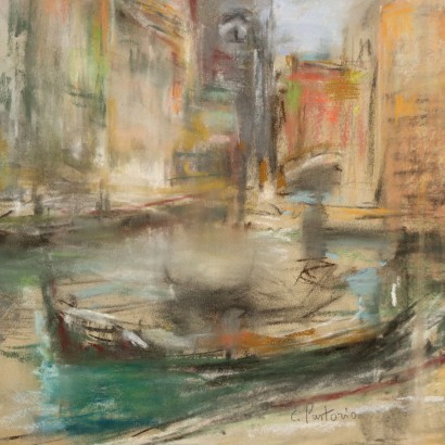 arte, arte italiano, pintura italiana del siglo XX,Pintura con un vistazo al canal de Venecia%,Pintura con un vistazo al canal de Venecia%,Pintura con un vistazo al canal de Venecia%,Pintura con un vistazo al canal de Venecia%