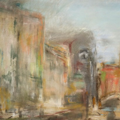 arte, arte italiano, pintura italiana del siglo XX,Pintura con un vistazo al canal de Venecia%,Pintura con un vistazo al canal de Venecia%,Pintura con un vistazo al canal de Venecia%,Pintura con un vistazo al canal de Venecia%