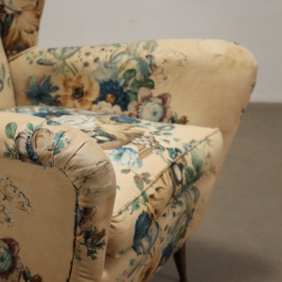 Bergère Armchair Fabric Italy 1950s