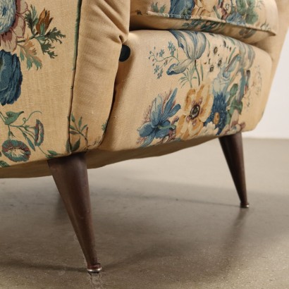 Bergère Armchair Fabric Italy 1950s