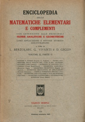 Enciclopedia delle matematiche elementari e complementi (Volume II, parte II)