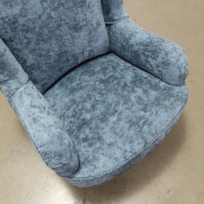 Fauteuil Velour Italie Années 1950