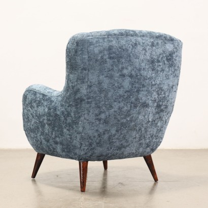 Fauteuil Velour Italie Années 1950