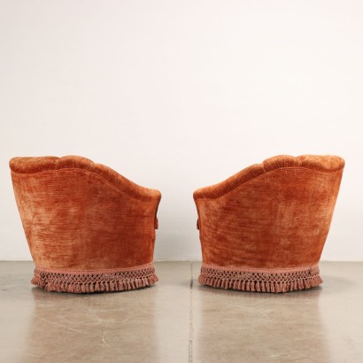 Pair of Armchairs Velvet Italy 1950s