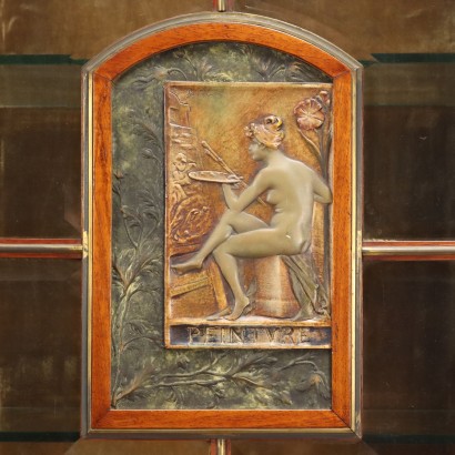 Vitrine Jugendstil Mahagoni Italien XIX Jhd