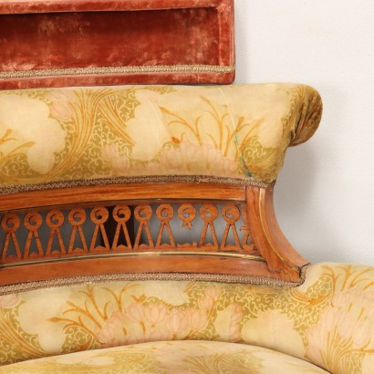 antiques, sofas, antique sofas, antique sofas, antique Italian sofas, antique sofa, neoclassical sofa, 19th century sofa, corner sofa, corner sofa, corner sofa with mirror stand, sofa with mirror stand and console