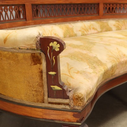 antiques, sofas, antique sofas, antique sofas, antique Italian sofas, antique sofa, neoclassical sofa, 19th century sofa, corner sofa, corner sofa, corner sofa with mirror stand, sofa with mirror stand and console