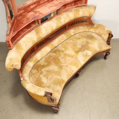 antiques, sofas, antique sofas, antique sofas, antique Italian sofas, antique sofa, neoclassical sofa, 19th century sofa, corner sofa, corner sofa, corner sofa with mirror stand, sofa with mirror stand and console