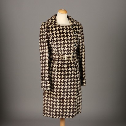 Coat Printed Fur Size 10 Italy 1970s