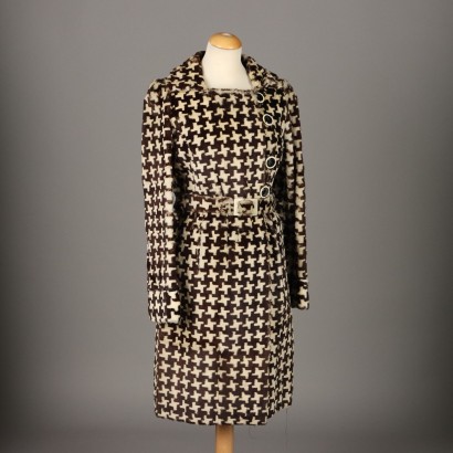 Coat Printed Fur Size 10 Italy 1970s