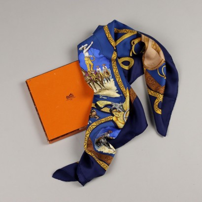 Hermès Charradea Scarf with Box Silk France 1990s