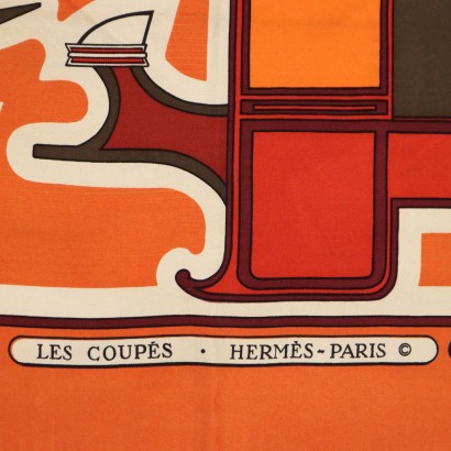 Foulard Hemès Les Coupés Vintage Soie France Années 1970