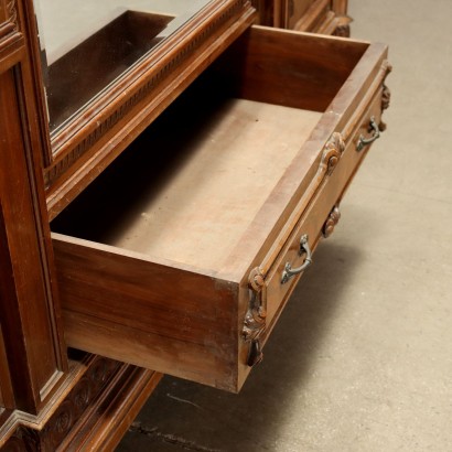 Schrank mit Spiegel im Neorenaissance Stil Holz Italien XX Jhd