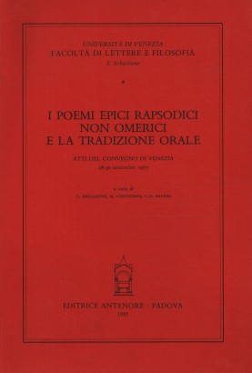 I poemi epici rapsodici non omerici e la tradizione orale