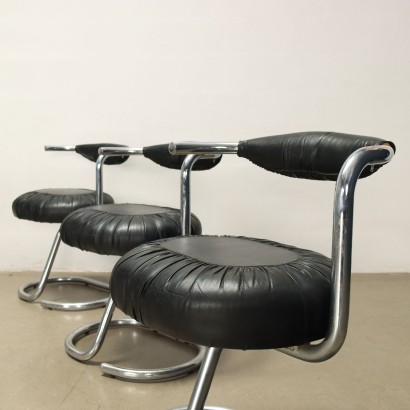 Groupe de 6 Chaises Simili Italie Années 1970