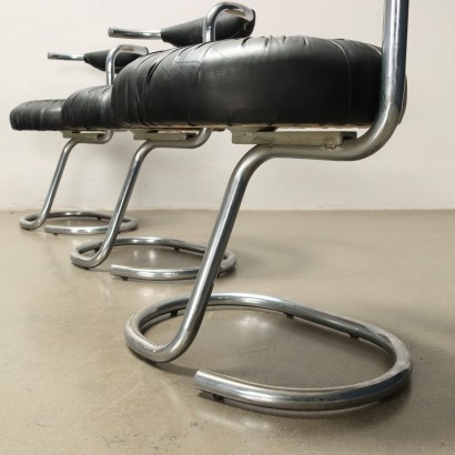 Groupe de 6 Chaises Simili Italie Années 1970