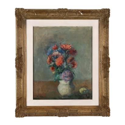 Dipinto con Composizione Floreale di Ezio Pastorio