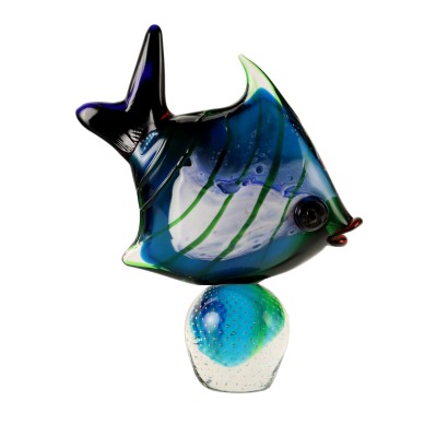 Escultura de pez en cristal de Murano