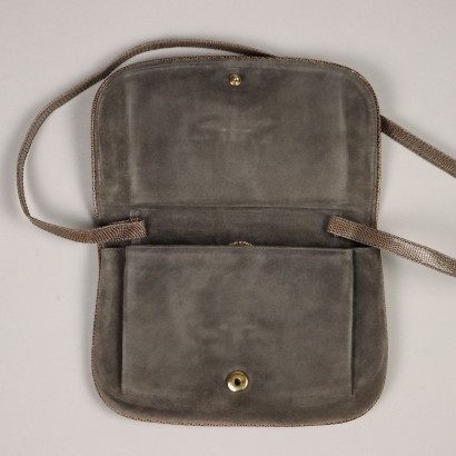 Vintage Gucci Graue Handtasche Leder Italien 1950er-60er Jahre