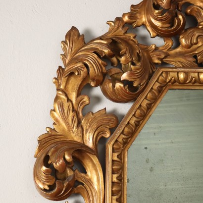 Miroir Style Baroque Bois Doré Italie XXe Siècle